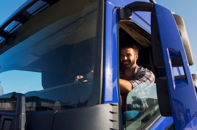 Truck driver occupation and service. Trucker illustrates blog "What Is Truckers Liability Insurance? "